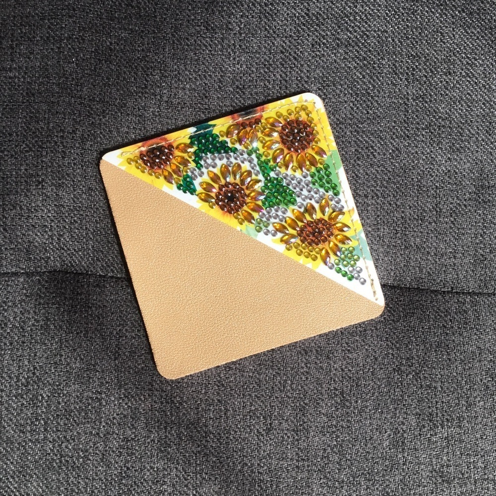 Diamond Art SUNFLOWERS 04 Corner Bookmark, Colorful, Sparkly, Bling - Picture 5 of 17